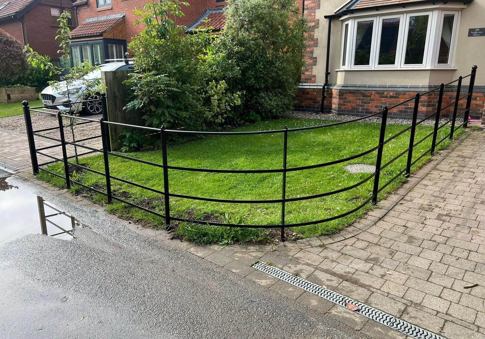 our fabricated estate fencing being fitted image 3